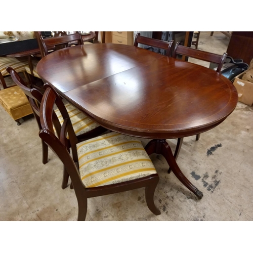 628 - MAHOGANY TABLE & 5 CHAIRS