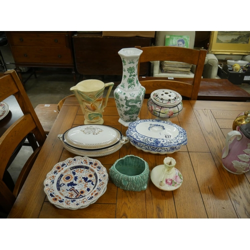 637 - LOT OF MIXED CERAMICS