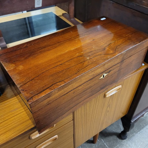 739 - WOODEN STORAGE BOX AND VICTORIAN WRITING SLOPE