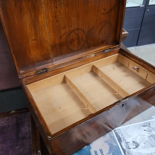 739 - WOODEN STORAGE BOX AND VICTORIAN WRITING SLOPE