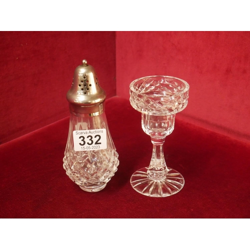 332 - TYRONE CANDLESTICK & SUGAR SHAKER