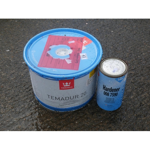 43 - TIN OF COMMERCIAL PAINT & HARDENER