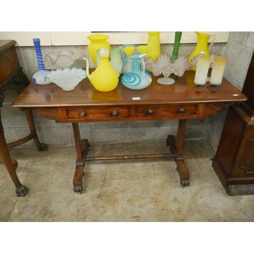 497 - WILLIAM IV 2 DRAWER LIBRARY TABLE