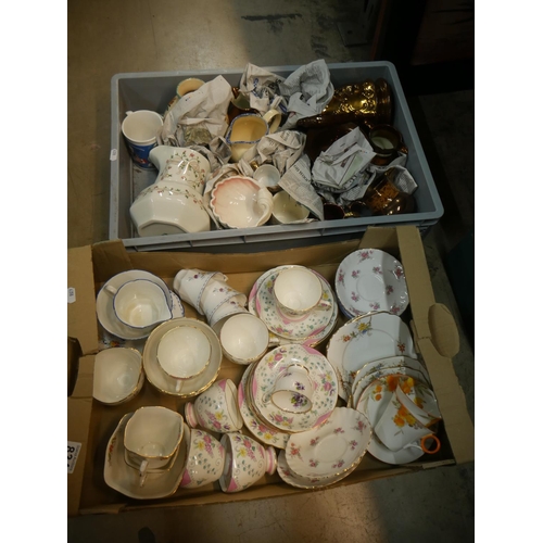 834 - 2 BOXES OF MIXED CERAMICS