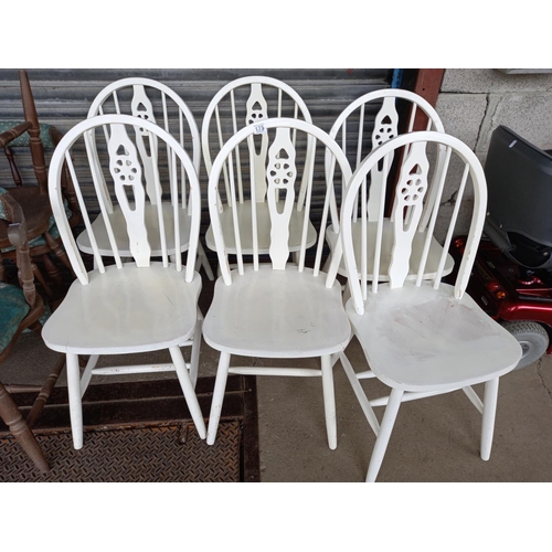 175 - 6 WHEEL BACK CHAIRS