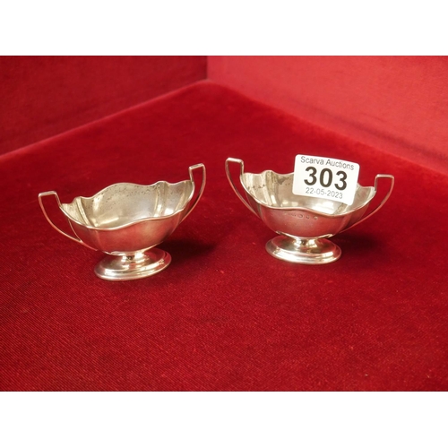 303 - PAIR OF HALLMARKED SILVER SALTS