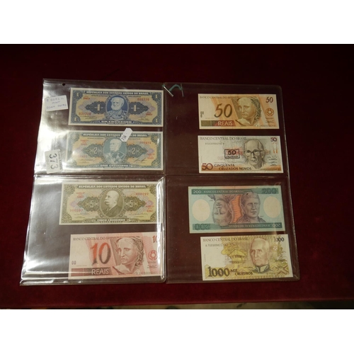 373 - 8 BRAZIL MINT BANK NOTES