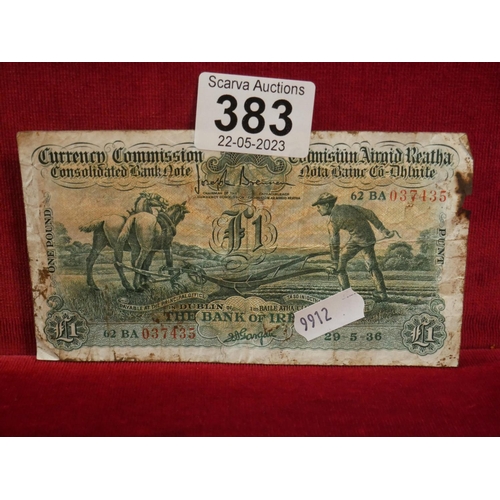 383 - BANK OF IRELAND PLOUGHMAN NOTE