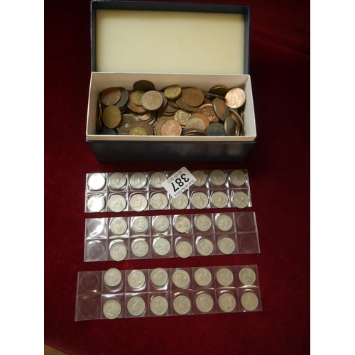 387 - BOX OF COINS