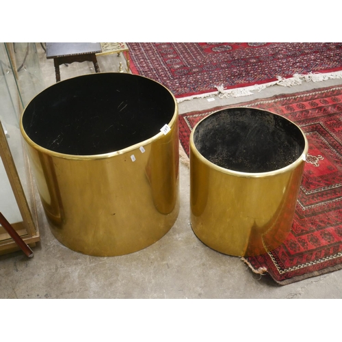 393 - 2 LARGE BRASS PLANTERS