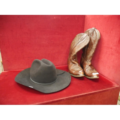 409 - PAIR OF WESTERN BOOTS & BAILEY OF TEXAS STETSON