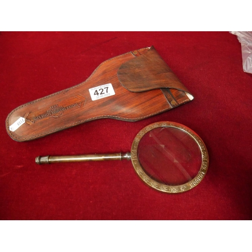 427 - LARGE MAGNIFYING GLASS IN CASE