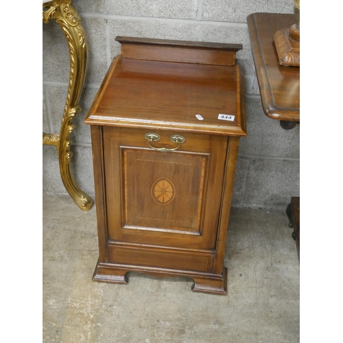 444 - EDWARDIAN INLAID COAL LOCKER WITH LINER