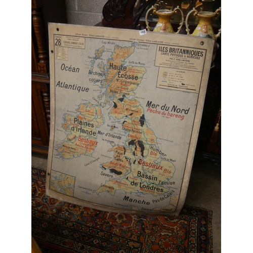 485 - DOUBLE SIDED ANTIQUE MAP