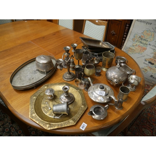 492 - LOT OF SILVER PLATE