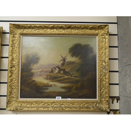 547 - 19TH C. DUTCH OIL PAINTING - RELINED