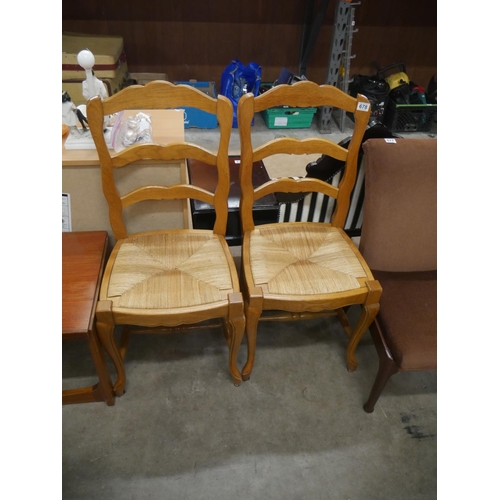 678 - 2 RUSH SEAT CHAIRS