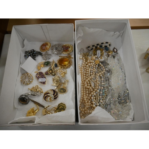 687 - 2 BOXES OF COSTUME JEWELLERY