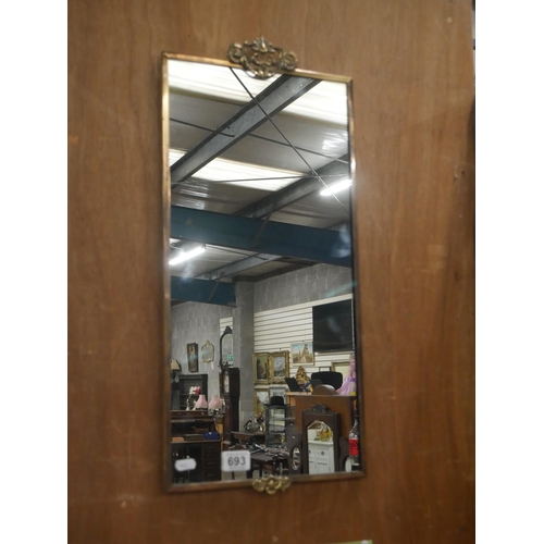 693 - BRASS & COPPER FRAMED MIRROR