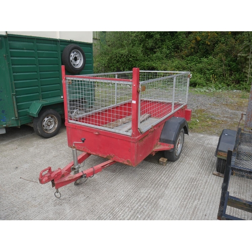 7 - SINGLE AXLE CAR TRAILER WITH MESH SIDES