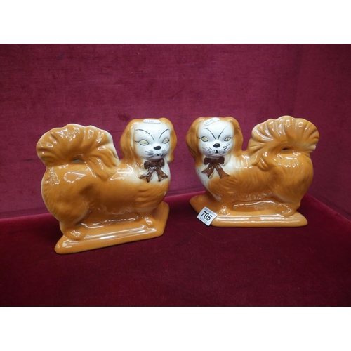 705 - PAIR OF STAFFORDSHIRE DOGS