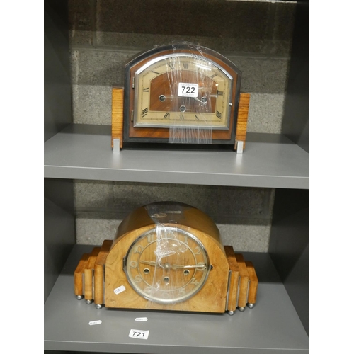 722 - 2 MANTLE CLOCKS