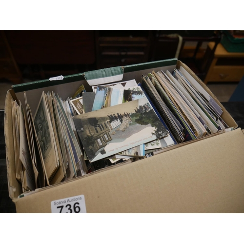 736 - BOX OF POSTCARDS