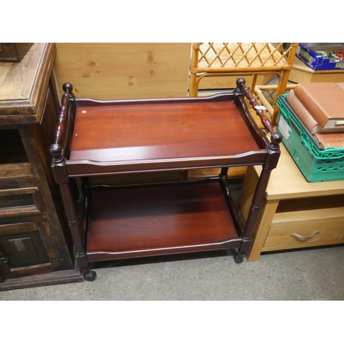 755 - MAHOGANY TEA TROLLEY