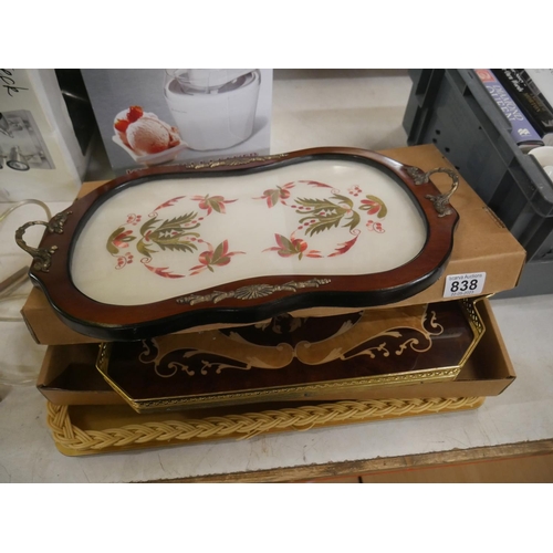 838 - SELECTION OF TRAYS