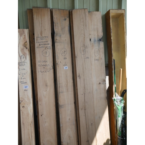 240 - 12 OAK BOARDS - RECLAIMED FROM COLERAINE HARBOUR