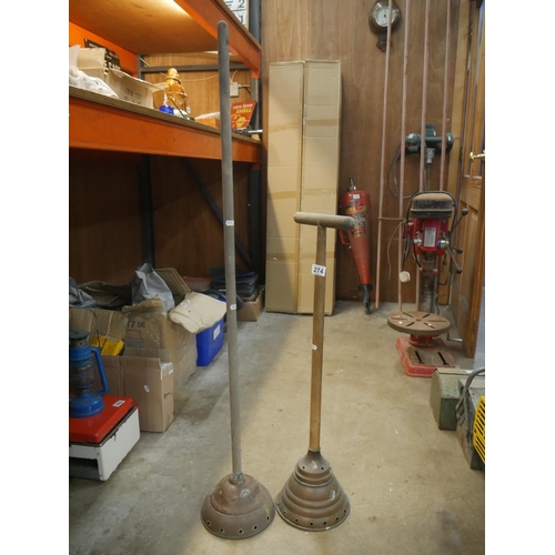 274 - OLD PLUNGERS X 2