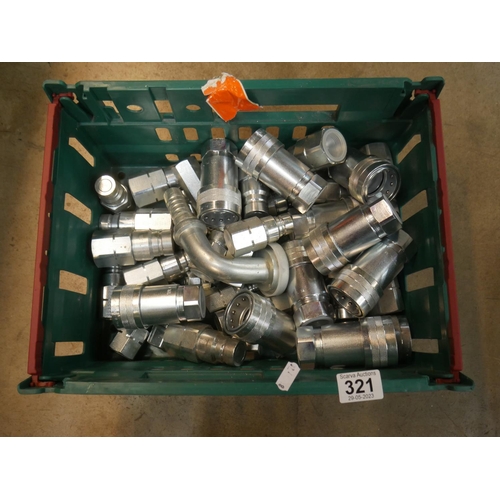 321 - BOX OF HYDRAULIC FITTINGS