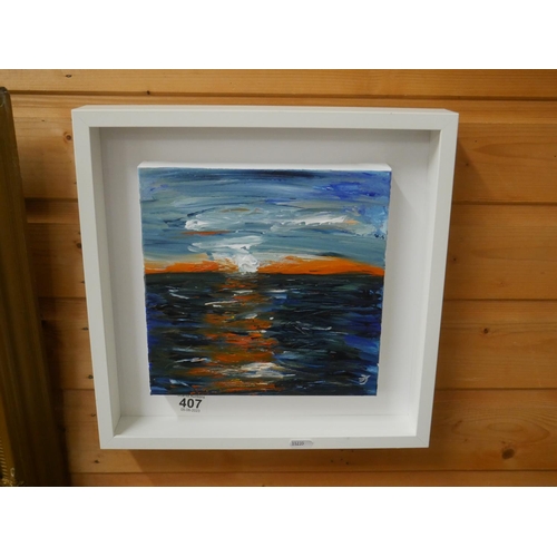 407 - FRAMED SEASCAPE - LOCAL ARTIST