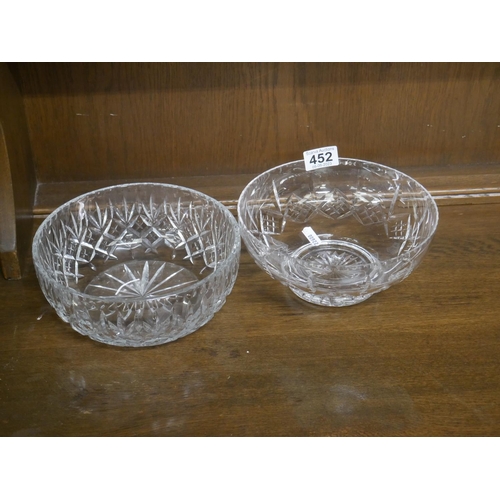 452 - 2 CRYSTAL BOWLS