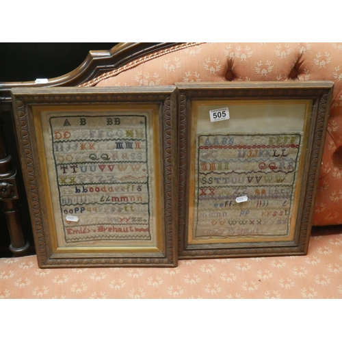 505 - PAIR OF FRAMED SAMPLERS