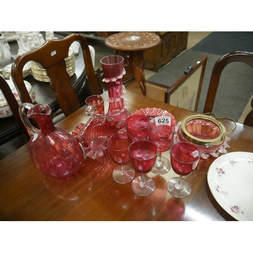 625 - LOT OF RUBY GLASS