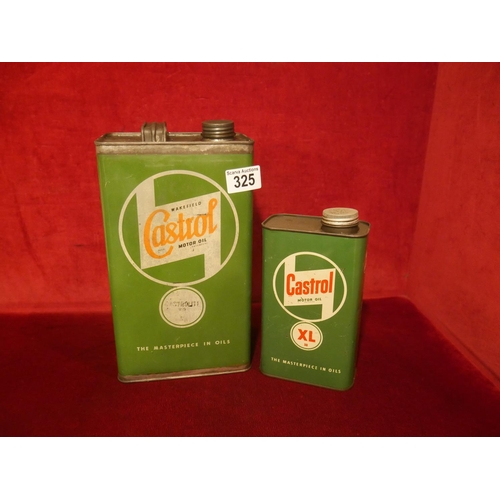 325 - 2 CASTROL OIL CANS