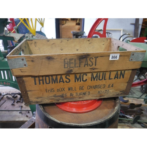 866 - THOMAS MCMULLAN BELFAST CRATE