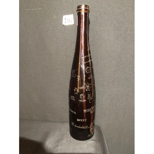 300 - NAIVELY ENGRAVED BOTTLE CELEBRATING KING WILLIAM III WITH MASONIC & ORANGE ORDER SYMBOLS DATED 1873