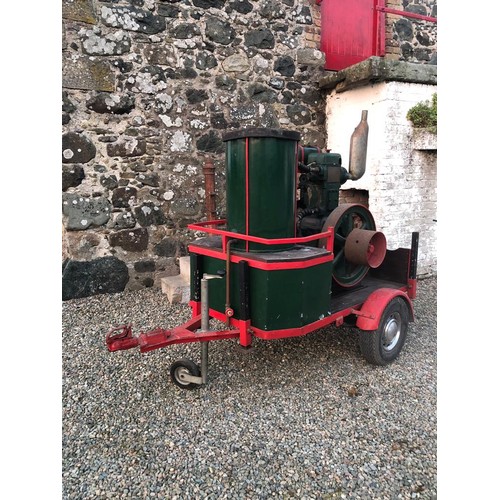 432 - R.A. LISTER & CO. STATIONARY ENGINE & BOILER ON SINGLE AXLE TRANSPORTER