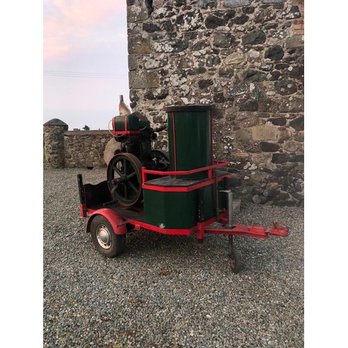 432 - R.A. LISTER & CO. STATIONARY ENGINE & BOILER ON SINGLE AXLE TRANSPORTER