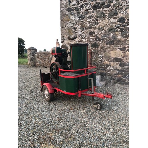 432 - R.A. LISTER & CO. STATIONARY ENGINE & BOILER ON SINGLE AXLE TRANSPORTER