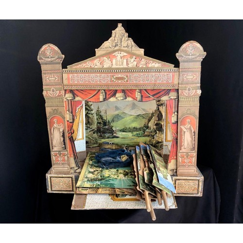 165 - VICTORIAN TOY THEATRE WITH SEVERAL SCENE BOARDS