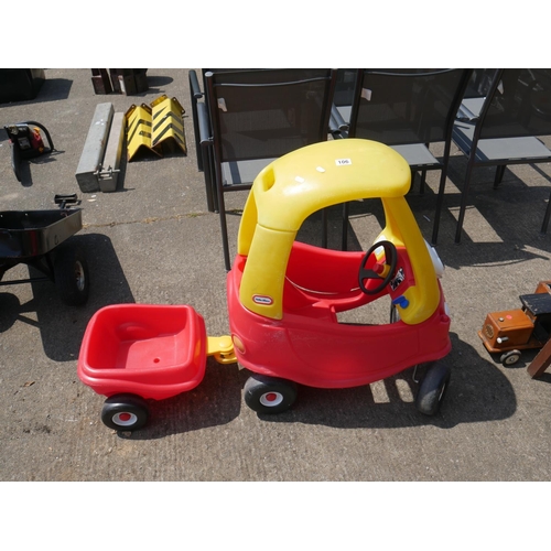 106 - LITTLE TIKES CAR & TRAILER