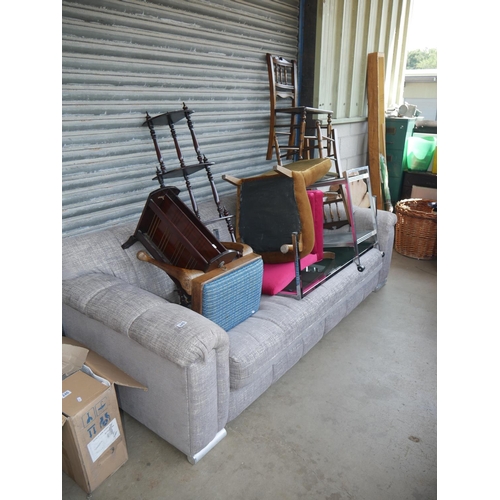 245 - SETTEE & JOB LOT OF FURNITURE