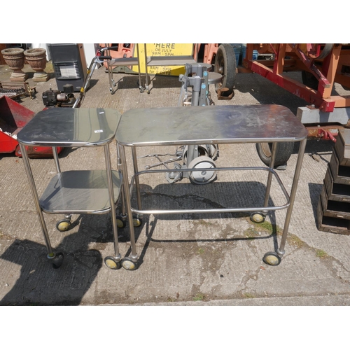 43 - 2 STAINLESS STEEL TABLES