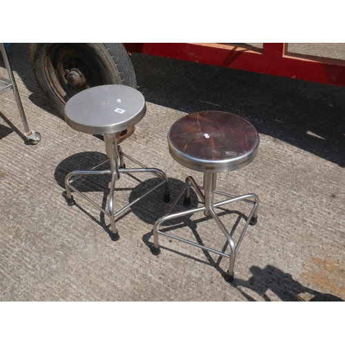 45 - 2 STAINLESS STEEL STOOLS