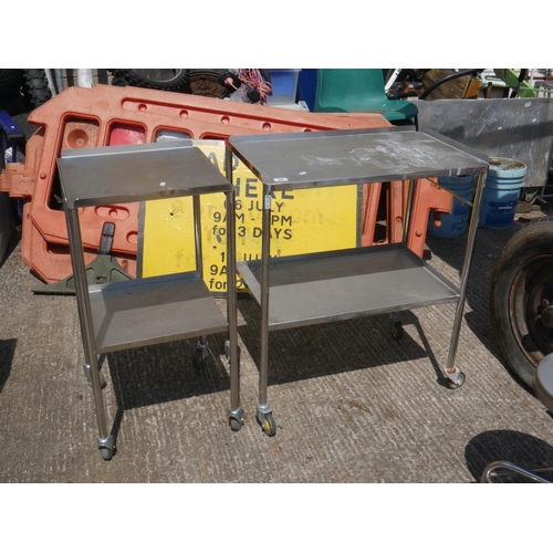 46 - 2 STAINLESS STEEL TROLLEYS