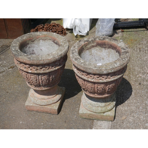 49 - PAIR OF CONCRETE PLANTERS