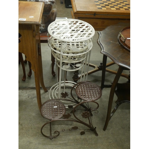 608 - LOT OF METAL PLANT STANDS